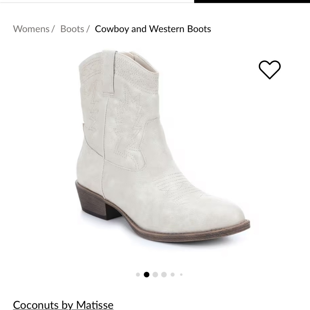 Free People Cream Heeled Western Boots